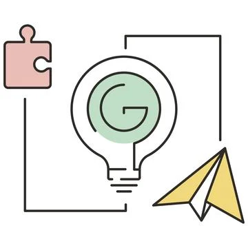 Creative idea and solution research icon flat vector Stock Illustration