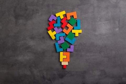 Creative idea and solve the problem concept. Teamwork success strategy - wood Foto stock