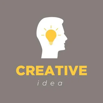 Creative idea and yellow bulb Stock Illustration