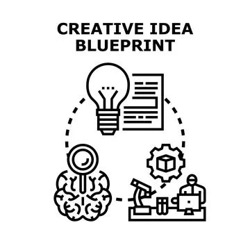 Creative idea blueprint concept developing process イラスト素材