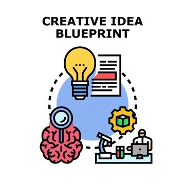 Creative idea blueprint concept developing process イラスト素材