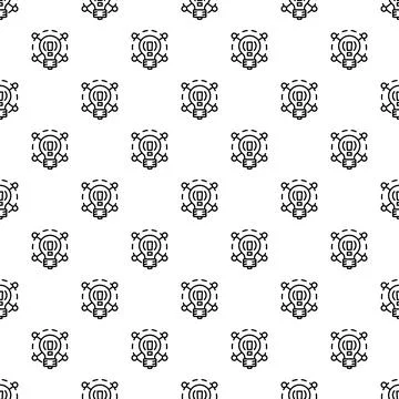 Creative idea bulb pattern seamless vector Illustrazione stock