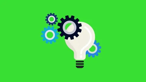 Creative Idea Bulb Symbol Green Screen Animation Overlay 4K Stock Footage 338043274