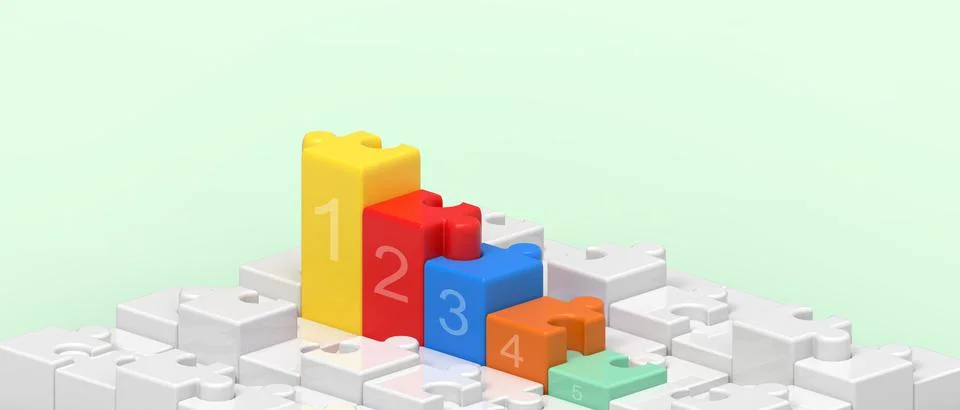 Creative idea. Business concept Close up Jigsaw Success and Competitions Illustration
