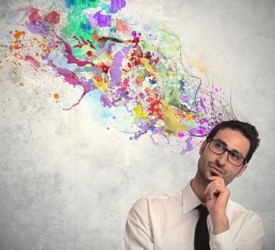 Creative idea of a businessman Stock Photos