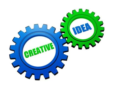 Creative idea in color gears Stock Illustration