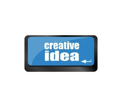Creative idea on computer keyboard key button Stock Illustration