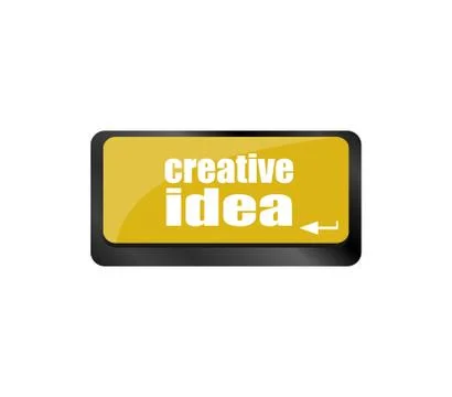 Creative idea on computer keyboard key button Illustrazione stock