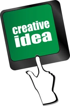 Creative idea on computer keyboard key button Stock Illustration