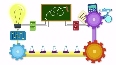 Creative Idea Concept Animation Loop. think different. producing creative idea Stock Footage 77322604