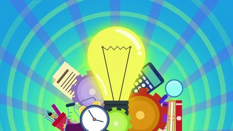 Creative Idea Concept Animation Loop. new idea animation with glowing light bulb Stock Footage 77323972