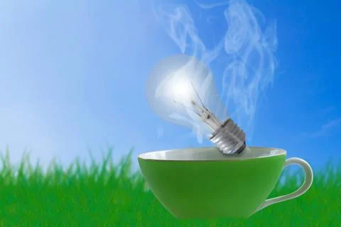 Creative Idea Concept on Blue Sky Background Stock Photos