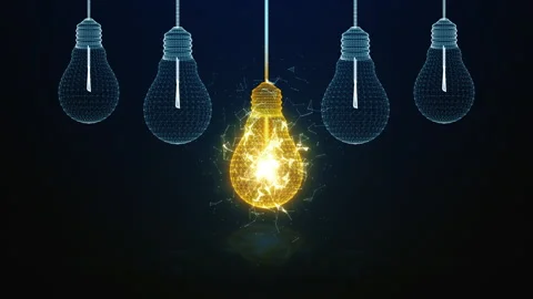 Creative idea concept bright and glowing light bulb stands out among Stock Footage 273284470