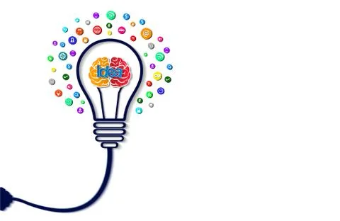 Creative idea concept. light bulb gear icon. Bright idea. business finance. V Stock Illustration