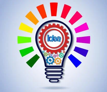 Creative idea concept. light bulb gear colorful icon. business finance. Vecto イラスト素材