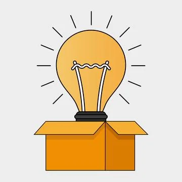 Creative Idea Concept with Light Bulb Illustrazione stock