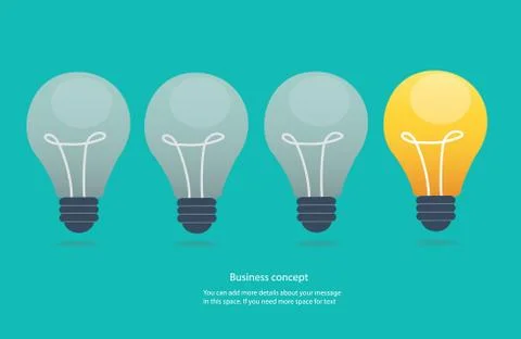 Creative idea concept, light bulbs icon vector illustration Stock Illustration