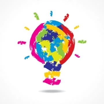 Creative idea concept with  painted bulb stock vector Stock Illustration