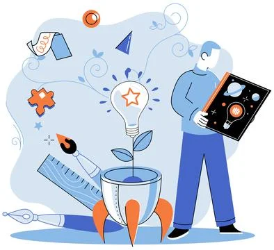 Creative idea. The creative idea concept underscores importance nurturing and Stockillustratie