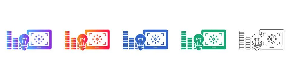 Creative Idea Development and Data Icons Stock Illustration