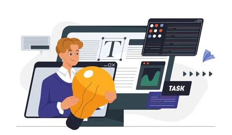 Creative idea development concept. Vector illustration Stockillustratie