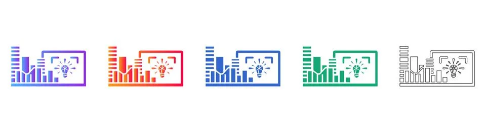 Creative Idea Development Graph Icons Stock Illustration