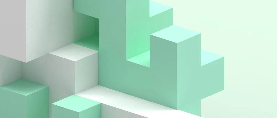 Creative idea Different goals Concept and Puzzle with Geometric shapes on green Stock Illustration