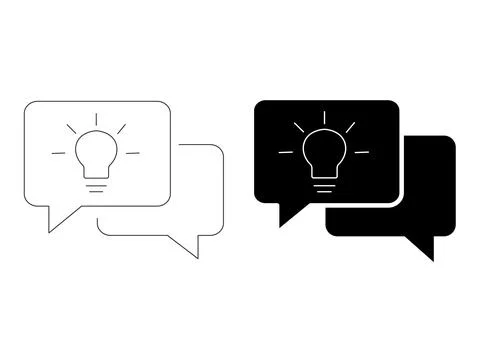 Creative idea discussion speech bubble icons vector design Stock Illustration