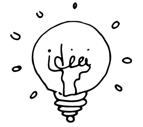 Creative idea in the form of light bulb as a concept of inspiration. isolated Stock Illustration