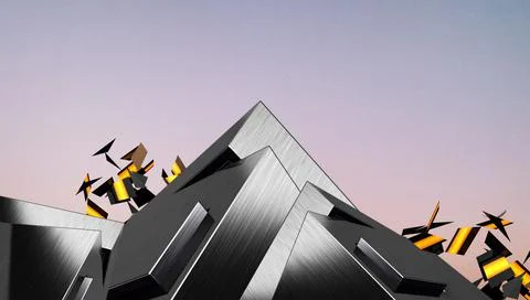 Creative idea. futuristic Architecture and Geometric Shape Modern on Background Stock Illustration