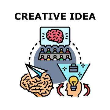 Creative idea generation concept with brainstorming and problem solving イラスト素材