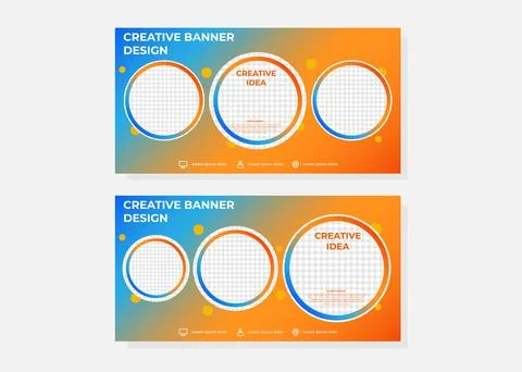 Creative idea gradient banner design template Illustrazione stock