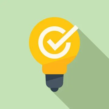 Creative idea icon flat vector. Problem solution Stock Illustration