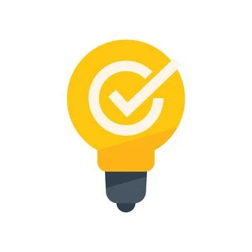Creative idea icon flat vector. Problem solution Stock Illustration
