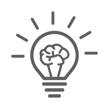 Creative, idea icon. Gray vector graphics. Stock Illustration