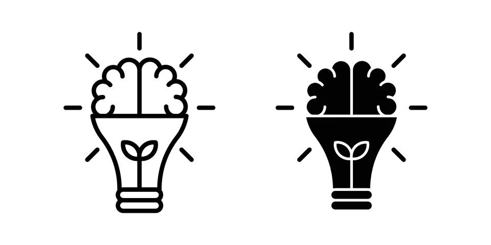 Creative idea icon set modern line and solid style collection. 스톡 일러스트