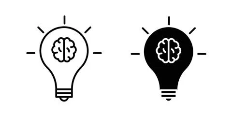 Creative idea icon. Style is flat and line symbol Stock Illustration