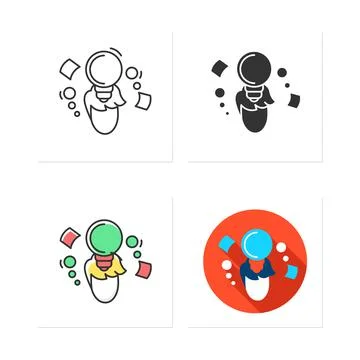 Creative idea icons set Stock Illustration