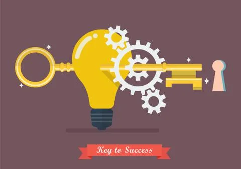Creative idea key to success Stock Illustration