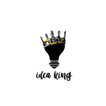 Creative idea king vector illustration, crown on bulb vector illustration. Stock-Illustration