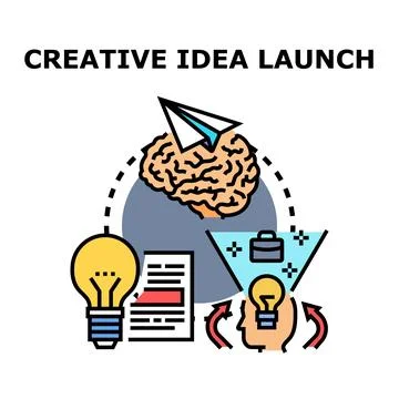 Creative idea launch developing business inspiration process Illustrazione stock