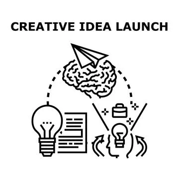 Creative idea launch developing business inspiration process Stock Illustration