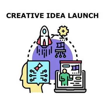 Creative idea launch process innovation strategy development 스톡 일러스트