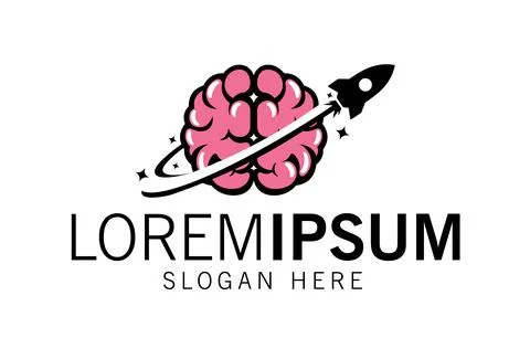 Creative Idea Launch Rocket Brain Logo Design	 Illustrazione stock
