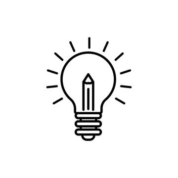 Creative idea light bulb and pen symbols vector illustration isolated on wh.. Stock Illustration
