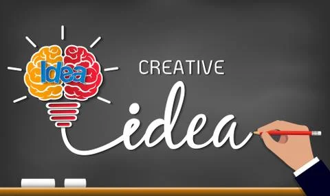 Creative idea light bulb icon. spark success in business inspiration drawing  스톡 일러스트