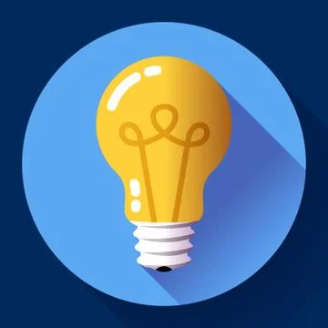 Creative idea in light bulb shape as inspiration concept. Flat icon. Stock Illustration