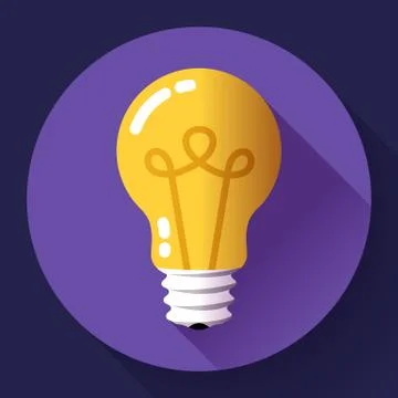 Creative idea in light bulb shape as inspiration concept. Flat icon. Stock Illustration