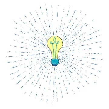 Creative idea in light bulb shape as inspiration concept. element. Flat icon. Stock Illustration