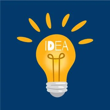 Creative idea in light bulb shape as inspiration concept, cartoon vector Stock Illustration